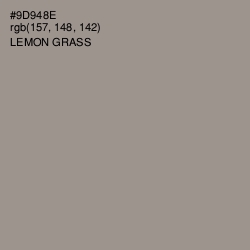#9D948E - Lemon Grass Color Image